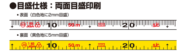 セキスイ ガラス繊維巻尺 ハヤマキ１２（両面目盛） １２－５０ＨＲＷN 長さ50ｍ