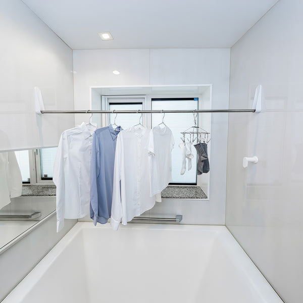 セキスイ 浴室用マグネット取付物干し ＹＭＭ－１ 少量干しの使用例